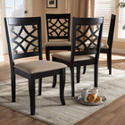 Baxton Studio Mael Modern and Contemporary Sand Fabric Upholstered Espresso Brown Finished Wood Dining Chair Set of 4