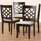 Baxton Studio Mael Modern and Contemporary Sand Fabric Upholstered Espresso Brown Finished Wood Dining Chair Set of 4