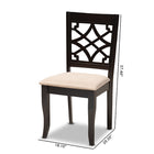 Baxton Studio Mael Modern and Contemporary Sand Fabric Upholstered Espresso Brown Finished Wood Dining Chair Set of 4