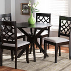 Baxton Studio Elena Modern and Contemporary Grey Fabric Upholstered and Dark Brown Finished Wood 5-Piece Dining Set