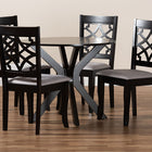 Baxton Studio Elena Modern and Contemporary Grey Fabric Upholstered and Dark Brown Finished Wood 5-Piece Dining Set