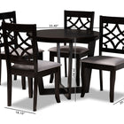 Baxton Studio Tricia Modern and Contemporary Grey Fabric Upholstered and Dark Brown Finished Wood 5-Piece Dining Set