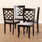 Baxton Studio Mael Modern and Contemporary Grey Fabric Upholstered Espresso Brown Finished Wood Dining Chair Set of 4
