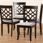Baxton Studio Mael Modern and Contemporary Grey Fabric Upholstered Espresso Brown Finished Wood Dining Chair Set of 4