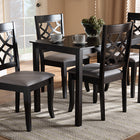 Baxton Studio Mael Modern and Contemporary Grey Fabric Upholstered Espresso Brown Finished 5-Piece Wood Dining Set