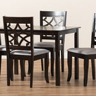 Baxton Studio Mael Modern and Contemporary Grey Fabric Upholstered Espresso Brown Finished 5-Piece Wood Dining Set