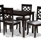 Baxton Studio Mael Modern and Contemporary Grey Fabric Upholstered Espresso Brown Finished 5-Piece Wood Dining Set