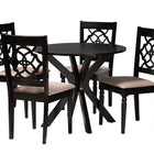 Baxton Studio Sadie Modern Beige Fabric and Espresso Brown Finished Wood 5-Piece Dining Set