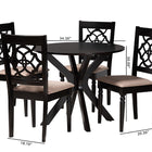Baxton Studio Sadie Modern Beige Fabric and Espresso Brown Finished Wood 5-Piece Dining Set