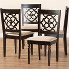 Baxton Studio Renaud Modern and Contemporary Sand Fabric Upholstered Espresso Brown Finished Wood Dining Chair Set of 4