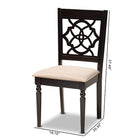 Baxton Studio Renaud Modern and Contemporary Sand Fabric Upholstered Espresso Brown Finished Wood Dining Chair Set of 4