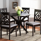 Baxton Studio Sadie Modern and Contemporary Grey Fabric Upholstered and Dark Brown Finished Wood 5-Piece Dining Set