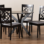 Baxton Studio Sadie Modern and Contemporary Grey Fabric Upholstered and Dark Brown Finished Wood 5-Piece Dining Set