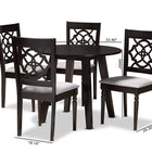 Baxton Studio Eliza Modern and Contemporary Grey Fabric Upholstered and Walnut Brown Finished Wood 5-Piece Dining Set