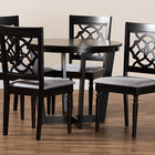 Baxton Studio Valerie Modern and Contemporary Grey Fabric Upholstered and Dark Brown Finished Wood 5-Piece Dining Set