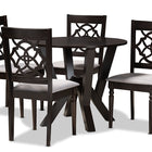Baxton Studio Alma Modern and Contemporary Grey Fabric Upholstered and Dark Brown Finished Wood 5-Piece Dining Set