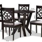 Baxton Studio Alma Modern and Contemporary Grey Fabric Upholstered and Dark Brown Finished Wood 5-Piece Dining Set