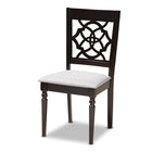 Baxton Studio Renaud Modern and Contemporary Grey Fabric Upholstered Espresso Brown Finished Wood Dining Chair Set of 4