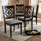 Baxton Studio Renaud Modern and Contemporary Grey Fabric Upholstered Espresso Brown Finished Wood Dining Chair Set of 4