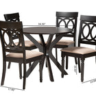 Baxton Studio Jessie Modern Sand Fabric and Dark Brown Finished Wood 5-Piece Dining Set