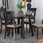 Baxton Studio Charlottle Modern Beige Fabric and Dark Brown Finished Wood 5-Piece Dining Set