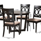 Baxton Studio Estelle Modern Beige Fabric and Dark Brown Finished Wood 5-Piece Dining Set