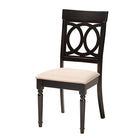 Baxton Studio Estelle Modern Beige Fabric and Dark Brown Finished Wood 5-Piece Dining Set