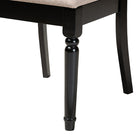 Baxton Studio Estelle Modern Beige Fabric and Dark Brown Finished Wood 5-Piece Dining Set