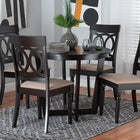 Baxton Studio Estelle Modern Beige Fabric and Dark Brown Finished Wood 5-Piece Dining Set