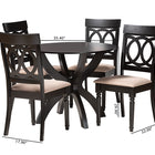 Baxton Studio Velia Modern Sand Fabric and Dark Brown Finished Wood 5-Piece Dining Set