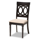 Baxton Studio Lucie Modern and Contemporary Sand Fabric Upholstered Espresso Brown Finished Wood Dining Chair Set of 4