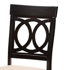 Baxton Studio Lucie Modern and Contemporary Sand Fabric Upholstered Espresso Brown Finished Wood Dining Chair Set of 4