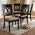 Baxton Studio Lucie Modern and Contemporary Sand Fabric Upholstered Espresso Brown Finished Wood Dining Chair Set of 4