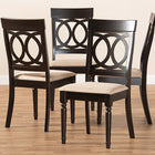 Baxton Studio Lucie Modern and Contemporary Sand Fabric Upholstered Espresso Brown Finished Wood Dining Chair Set of 4