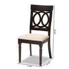 Baxton Studio Lucie Modern and Contemporary Sand Fabric Upholstered Espresso Brown Finished Wood Dining Chair Set of 4