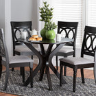 Baxton Studio Jessie Modern Grey Fabric and Dark Brown Finished Wood 5-Piece Dining Set