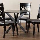 Baxton Studio Jessie Modern Grey Fabric and Dark Brown Finished Wood 5-Piece Dining Set