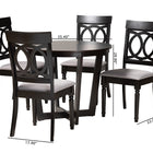 Baxton Studio Estelle Modern Grey Fabric and Dark Brown Finished Wood 5-Piece Dining Set