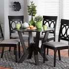 Baxton Studio Angie Modern Grey Fabric and Dark Brown Finished Wood 5-Piece Dining Set