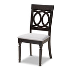 Baxton Studio Lucie Modern and Contemporary Grey Fabric Upholstered Espresso Brown Finished Wood Dining Chair Set of 4