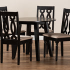Baxton Studio Heidi Modern and Contemporary Sand Fabric Upholstered and Dark Brown Finished Wood 5-Piece Dining Set