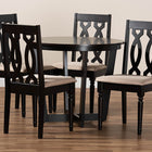 Baxton Studio Julie Modern and Contemporary Sand Fabric Upholstered and Dark Brown Finished Wood 5-Piece Dining Set