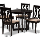 Baxton Studio Julie Modern and Contemporary Sand Fabric Upholstered and Dark Brown Finished Wood 5-Piece Dining Set