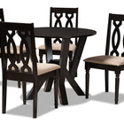 Baxton Studio Anise Modern and Contemporary Sand Fabric Upholstered and Dark Brown Finished Wood 5-Piece Dining Set