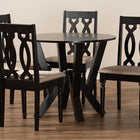 Baxton Studio Anise Modern and Contemporary Sand Fabric Upholstered and Dark Brown Finished Wood 5-Piece Dining Set