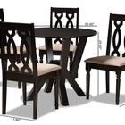Baxton Studio Anise Modern and Contemporary Sand Fabric Upholstered and Dark Brown Finished Wood 5-Piece Dining Set