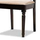Baxton Studio Mona Modern and Contemporary Sand Fabric Upholstered and Dark Brown Finished Wood 5-Piece Dining Set