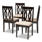 Baxton Studio Cherese Modern and Contemporary Sand Fabric Upholstered Espresso Brown Finished Wood Dining Chair Set of 4
