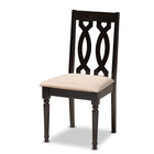 Baxton Studio Cherese Modern and Contemporary Sand Fabric Upholstered Espresso Brown Finished Wood Dining Chair Set of 4