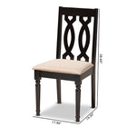 Baxton Studio Cherese Modern and Contemporary Sand Fabric Upholstered Espresso Brown Finished Wood Dining Chair Set of 4
